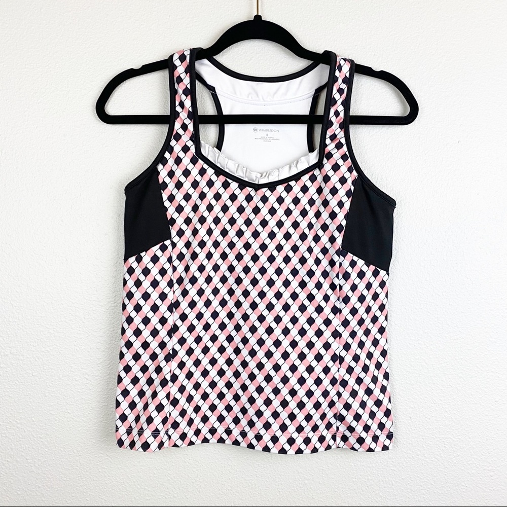 💕Wimbledon Workout Racerback Tank Women’s Ruffle - Picture 4 of 6